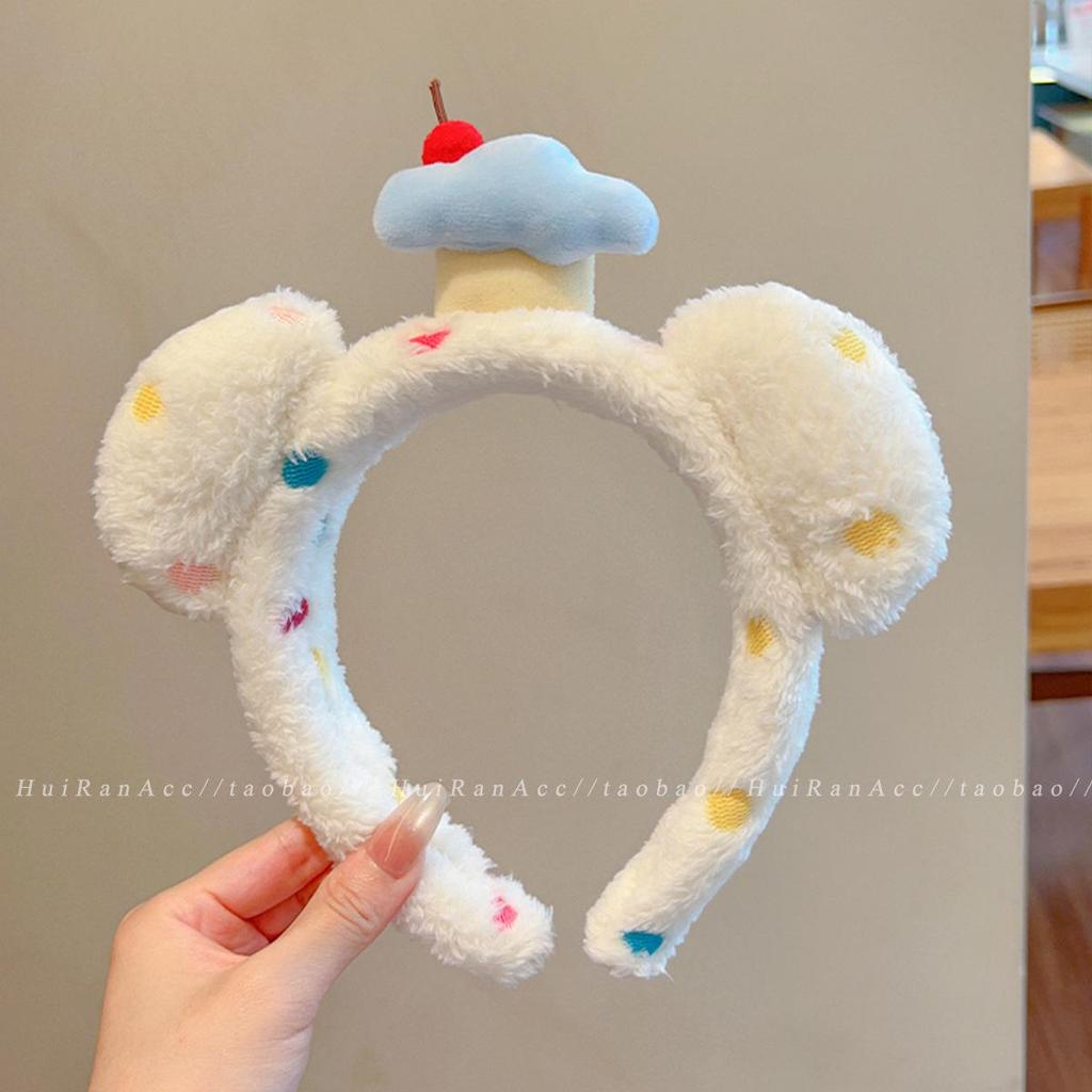 Korean-Style Plush Cat Ear Headband for Women - 2025 Trend, High Skull Top, Perfect for Face Washing and Hair Styling