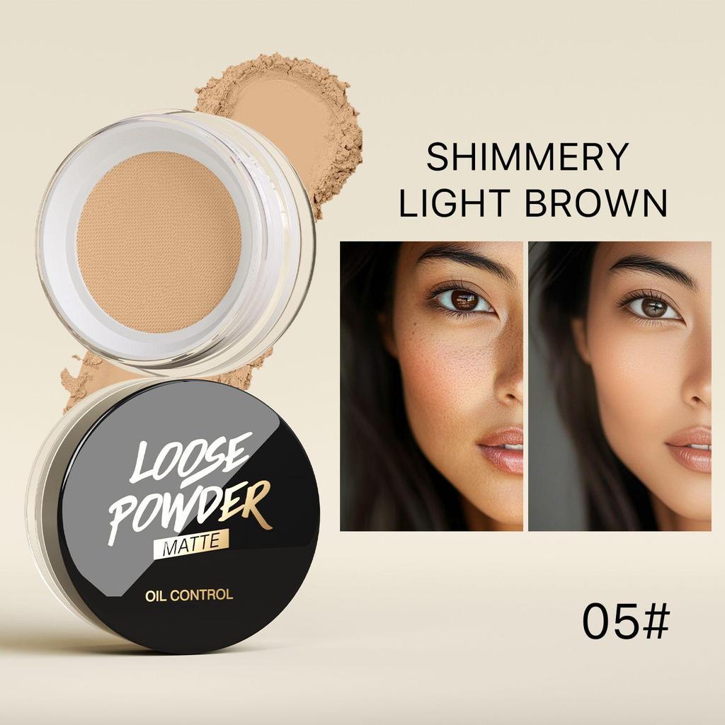 5 Color Luxury Powder for Women Face Foundation Pearlescent Powder Bottle Loose Powder Authentic Oil-Control Beauty Make Up Art Tools