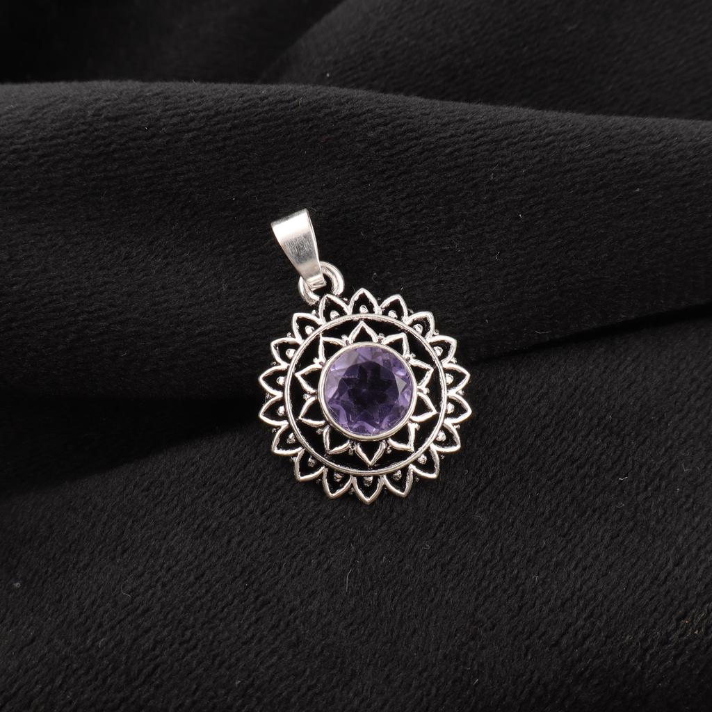 Iolite Gemstone 925 Solid Sterling Silver Jewelry, Handmade Gorgeous Silver Pendant For Engagement Gift