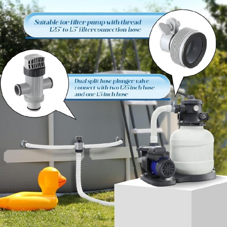Universal Pool Plunger Valves with Conversion Adapters Plastic Texture for Pools Enhanced Filtration and Maintenance