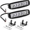 Willpower 2pcs 18W 6 Inch LED Work Light Spot Beam Single Row LED Light Bar 12V 24V Super Slim Offroad Driving Lights Fog Lamps for Truck Tractor