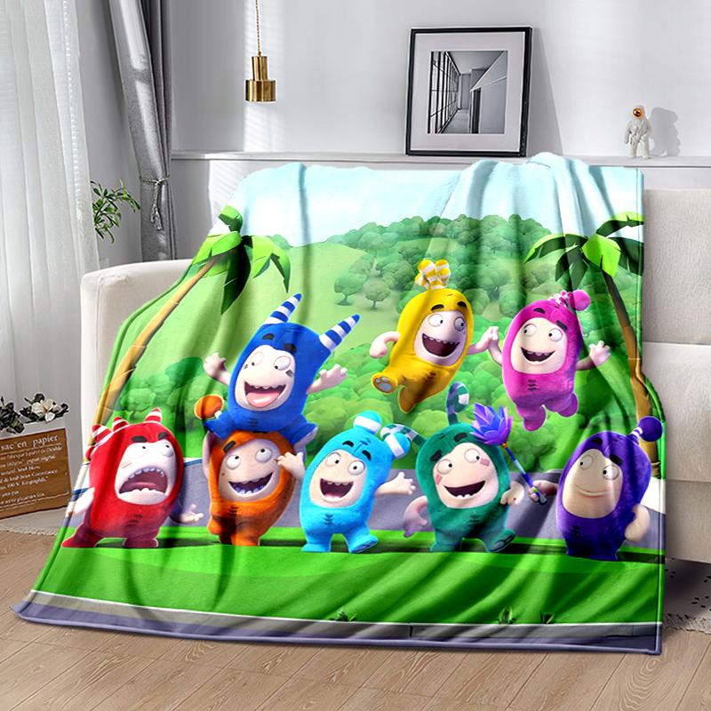 1pz Coperta Stampa Oddbods, Coperta Leggera per Divano, Letto - Morbida e Calda, Regalo per Tutte le Stagioni come Natale, Halloween