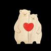 Creative Wooden Mother and Bear Puzzle Ornament, Warm Family Set, Laser Engraved Solid Wood Crafts