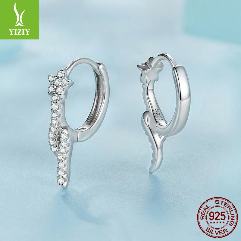 Shining Niche Meteor Earrings Women'S High Sense S925 Sterling Silver Star Earrings Earrings