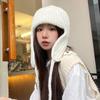 Ørebeskyttelse Strikkelue Vinter Varm Kuldebestandig Flylue Ensfarvet Ull Heklet Luer Koreansk Dame Beanie