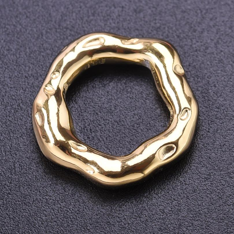 5pcs Gold Color Various Irregular Circle Pendants Women Men Necklace Charms Stainless Steel Pendant Jewelry Making Accessories
