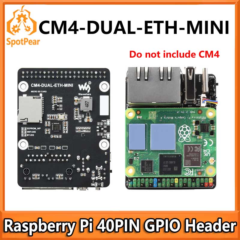 Raspberry Pi Compute Module 4 CM4 IO Board Dual Gigabit Ethernet Mini Router Board 40PIN GPIO Header