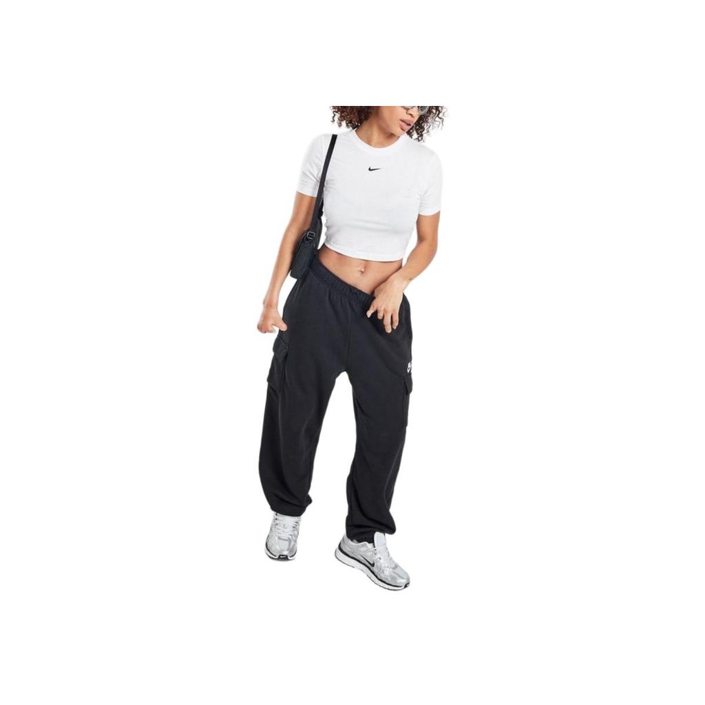 Nike Sportswear Essential Logo Embroidered Slim Fit Short Sleeve T-Shirt Women Tops White FB2873-100