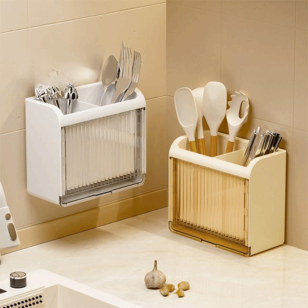 Ventilated Wall-mounted Chopstick Cage Space-Saving Kitchen Utensil Holder  Shovel