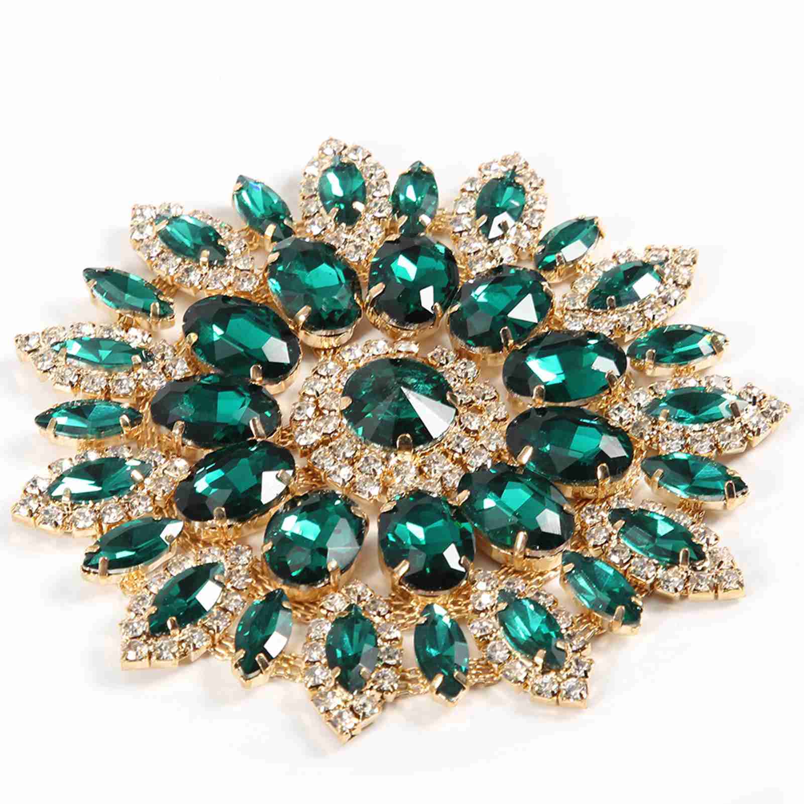 

Хрустальные стеклянные стразы украшения своими руками одежда женские аксессуары 11 см(Зелёная Золотая База)