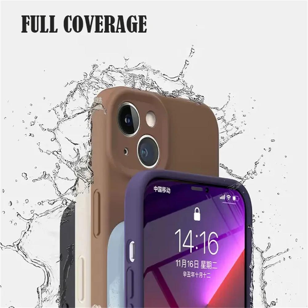 For Iphone 16 ProMax Case Original Liquid Silicone Soft TPU Phone Cover For For Iphone 15 14 13 14 11 Pro Max Mini 14 15 16 Plus Coque