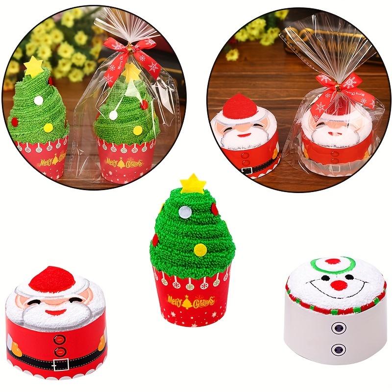 Christmas Towels Cake Modelling Hand Towels Santa Claus Snowman Christmas tree Embroidered Home Decor Kitchen Indoor Bathroom