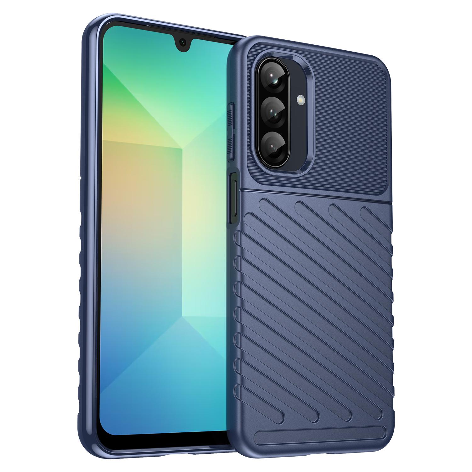 

For Samsung Galaxy A26 5G Case Twill Texture TPU Shockproof Protective Phone Cover Blue