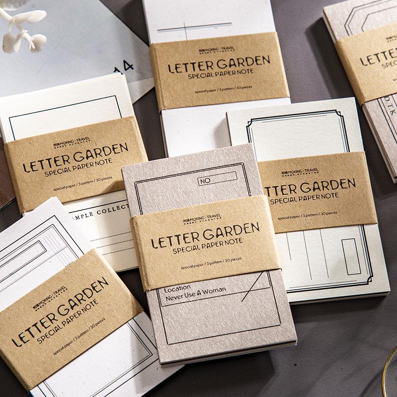 Mòjìng Sticky Notes Set: Retro Garden Letter Series - 30 Sheets, 8 Styles Heartfelt