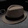 Plaid Top Hat Middle-aged Spring and Autumn Casual Jazz Hat Gentleman's Hat Men's Literary Sun Hat British Panama Hat