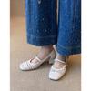 Retro style hollow and breathable light mouth single shoes women's new skirt with one word with woven thick heel sandals