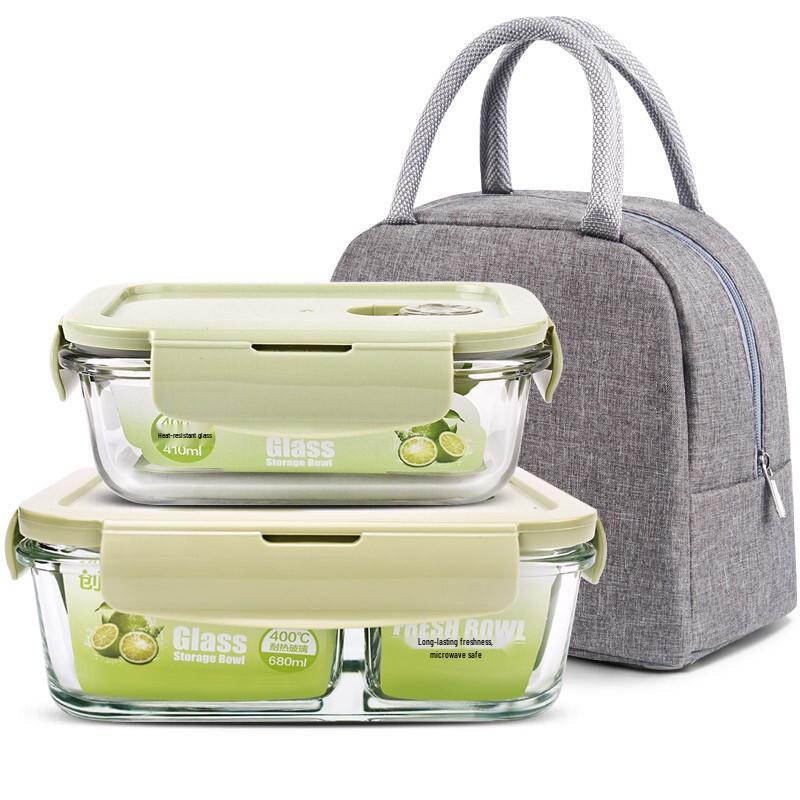 

Набір термостійких скляних ланч-боксів та контейнерів для зберігання їжі Chuangde