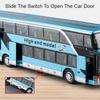 1:30 Maßstab Doppeldecker Reisebus Modell Spielzeugauto Fernbusse Sound Licht Rückziehbar Modelle Spielzeug Jungen Weihnachtsgeschenke