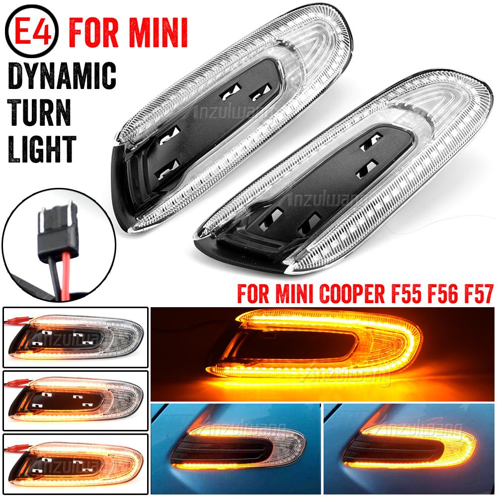 Dynamic Sequential Amber Front Led Side Marker Lights For Mini Cooper F55 F56 F57 2014 2015 2016 2017 2pcs Car Turn Signal Light