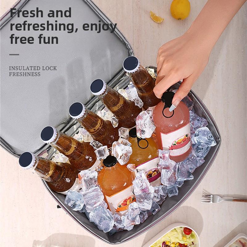 New Insulated Bag Large Capacity Outdoor Handheld Lunch Bag Crossbody Lunch Bag Picnic Camping Cooler Bag