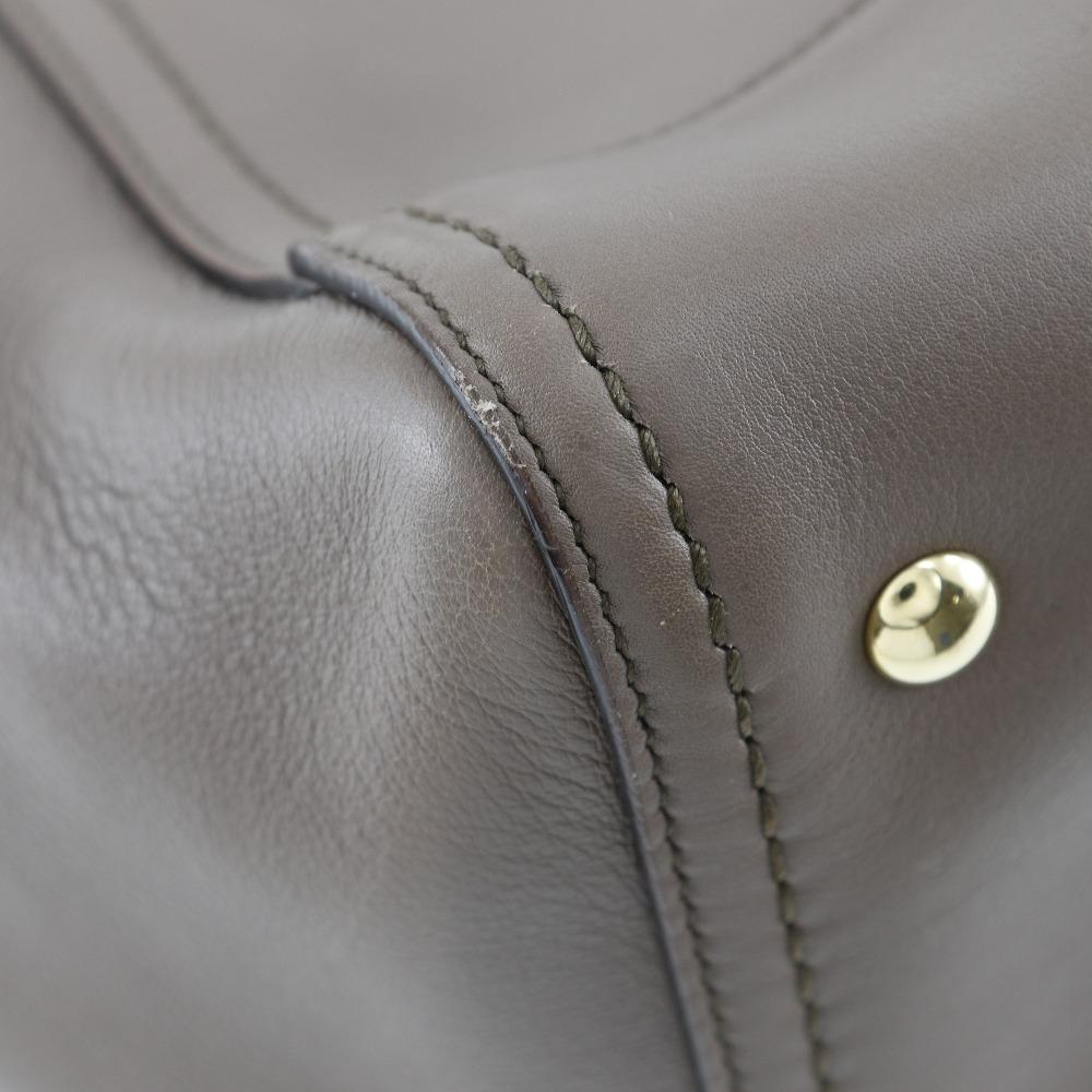 Salvatore Ferragamo Gancini Tote Bag DY-21-D993 Brown Calfskin Women Used