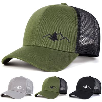 Unisex Mountain Trees Embroidery Baseball Net Caps Spring And Summer Outdoor Adjustable Casual Hats Sunscreen Hat Sports Cap