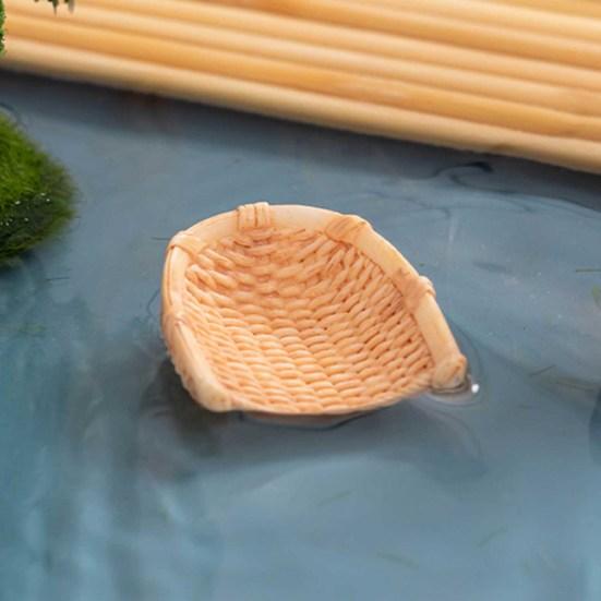 5 Pcs Mini Resin Rattan Basket Miniature Storage Holder Realistic Simulation Basket Dollhouse Accessories for Crafts Dollhouse Fairy Garden Decor