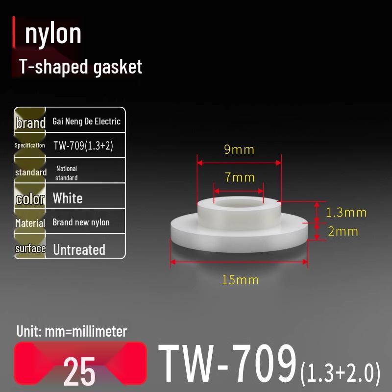 T-shaped Nylon Gasket Ring Screw Shaft Sleeve, Round Concave-Convex Insulation Pad, M2-M35