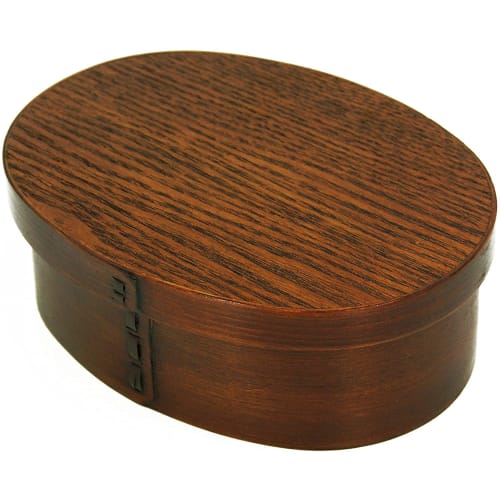 Osaka Choseido Magewappa Bento Box, Oval, Single Tier, Divided, Lunch Band, Bonus Included, Large, 600cc, Brown Band