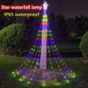 LED Outdoor Lights String Pentagram Waterfall Lights Strip Tree Lantern Gift Patio Lights Decor Patio Porch Christmas Wedding