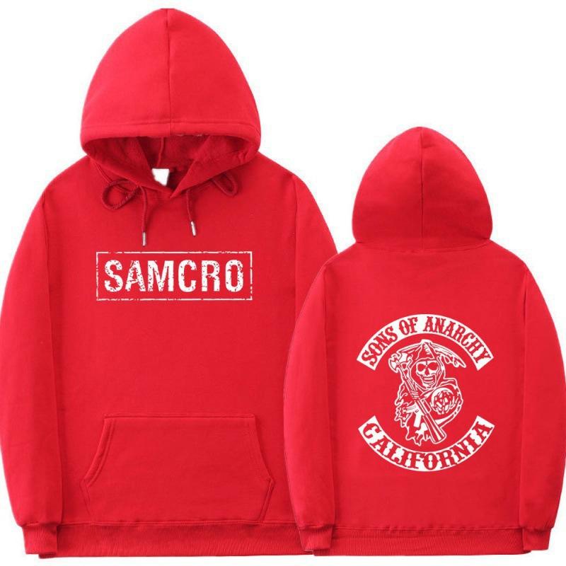 Mikina s kapucí s oboustranným potiskem Topy Sons of Anarchy SAMCRO Pánské Dámské Módní Značkový Design Pulovr Fleece Mikiny s kapucí