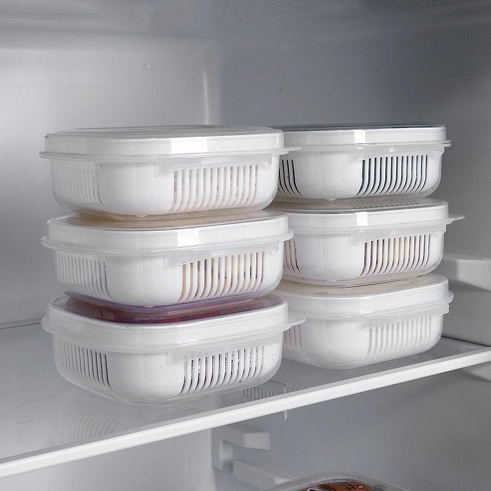 

Plastic Refrigerator Fresh-keeping Box Small Microwave Oven Heating Box Fridge Organizer for Home