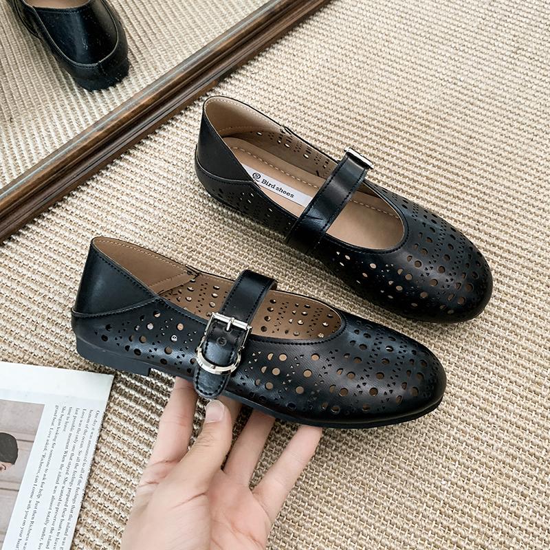 Fashion Women Mesh Loafers Shoes Fashion Chunky Hollow Shoes Shallow Women's Sandals 2025 Summer Low Heels Shoes Zapatillas De Mujer