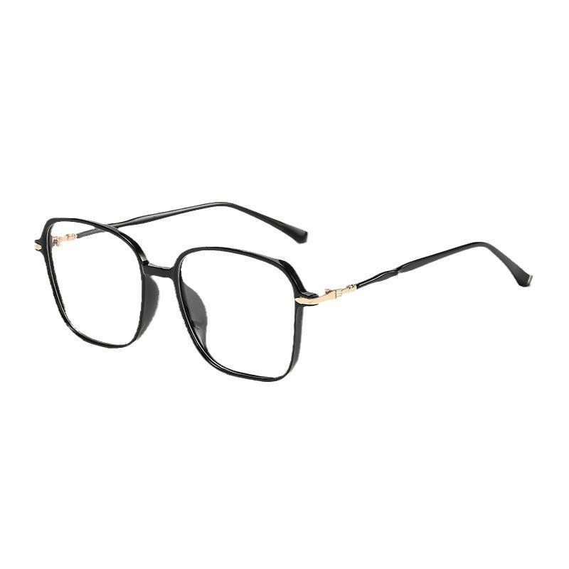 Light-Sensitive Color-Changing Myopia Glasses Women'S Large Frame Ultra-Light Plain Face Anti-Blue Light Blue Face Thin Girl Frame