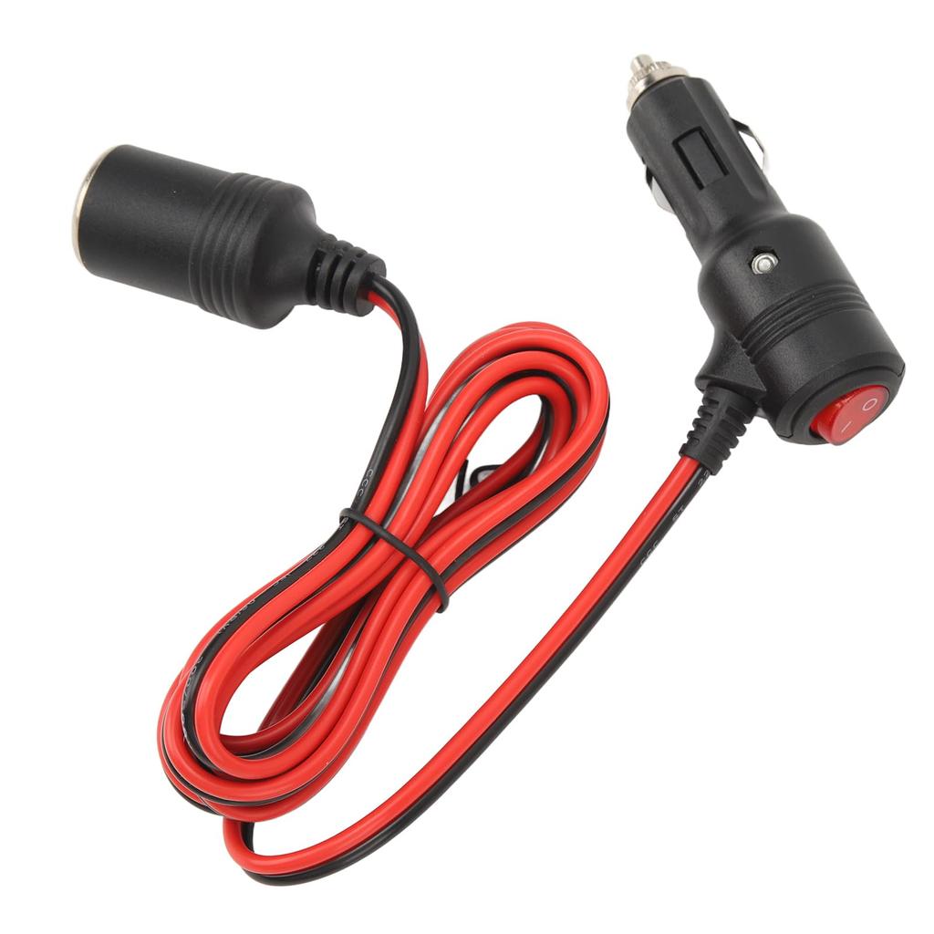 Cigarette Lighter Switch Cigarette Lighter Adapter Plug, -24V Male Female Cable with 15A Fuse,