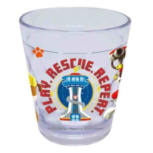 K Company Paw Patrol Sparkly Clear Cup 2, Marshall & Rubble, PAW-CL2-MR, H9.1 X W8.3 X D8.3cm