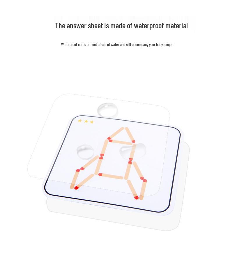 Classic Wooden Matchstick Puzzle: Educational Toy for Children's Math and Logic Training