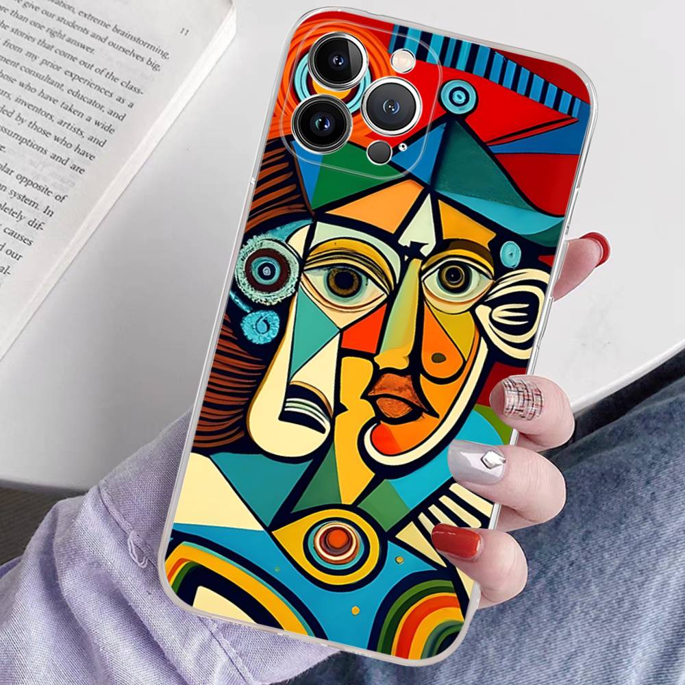 Picasso Abstract Art Transparent TPU Phone Case For IPhone 17 11 12 13 14 15 16 Pro Max 16 Plus Cover