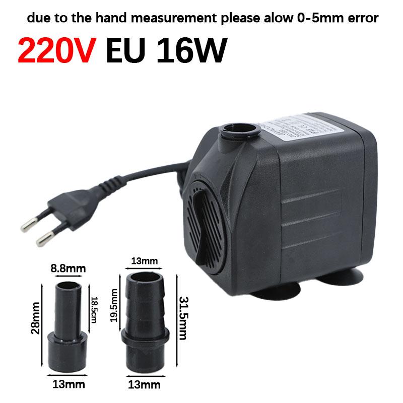 3/5/10/16/25/35/45W Submersible Water mirco Pump EU 220v for Water Garden Hydroponic Systems Aquarium Table top Fountains Pon