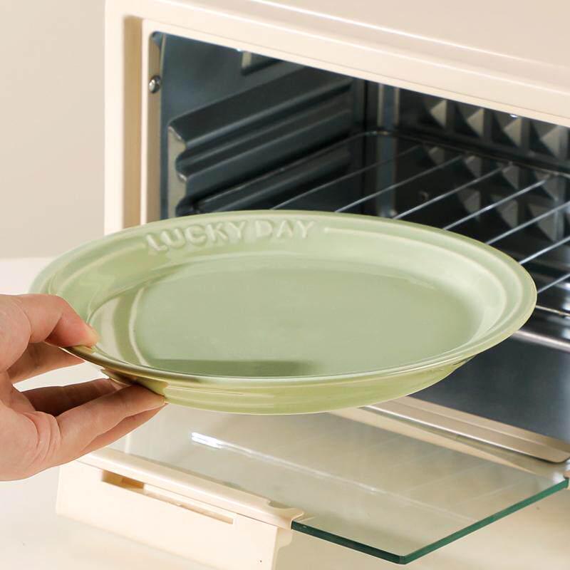 Creative Matcha Green Embossed Ceramic Dishware Set: Includes Plates, Rice Bowls, and Large Soup Bowl