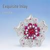 Camellia Red Corundum Brooch Pendant - Dual-Use Versatile Accessory