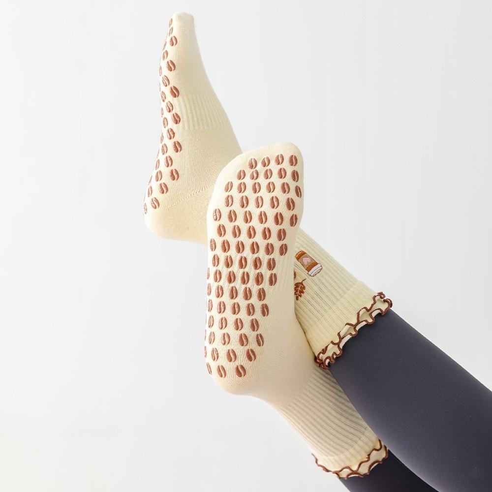 Pumpkin Embroidery Yoga Socks Breathable Floor Socks Professional Pilates Socks for Women