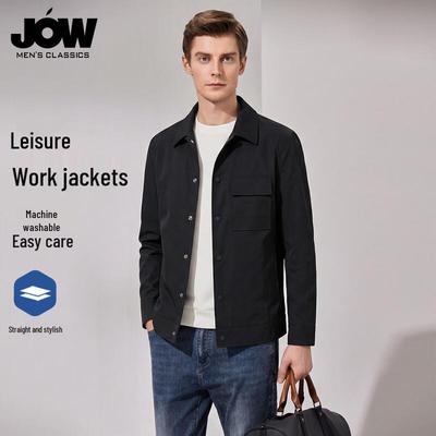 JOW Men's Lapel Multi-pocket Work Jacket