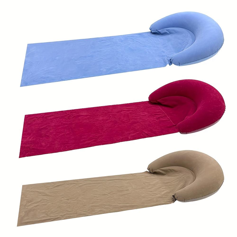1Pc Inflatable Beach Mat, PVC Inflatable Cushion, Foldable Beach Sleeping Pad, Suitable For Outdoor Activities, Moisture-Proof And Portable Design