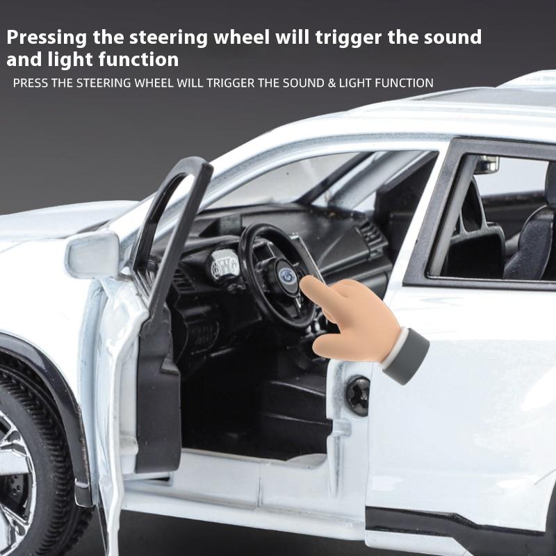 1/30 Scale Subaru Forester SUV Alloy Car Model Diecast Metal Toy Off-road Vehicles Car Model High Simulation Sound and Light Kids Gift