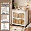 Modern Large Storage Box Foldable Cabinet with Wheels Seasonal Clothes & Quilt Organizer Flip-Lid Lock Design Durable PP Bin