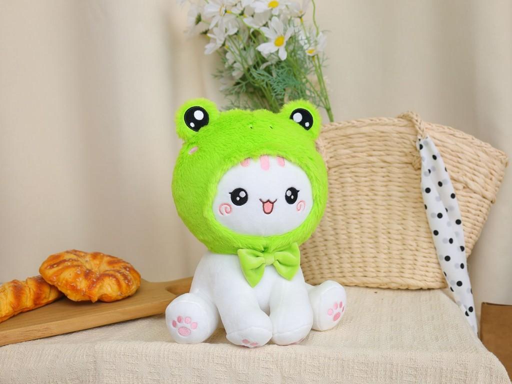Shark Frog Strawberry Octopus Sitting Cat Plush Toy Stuffed Birthday Kid Gift