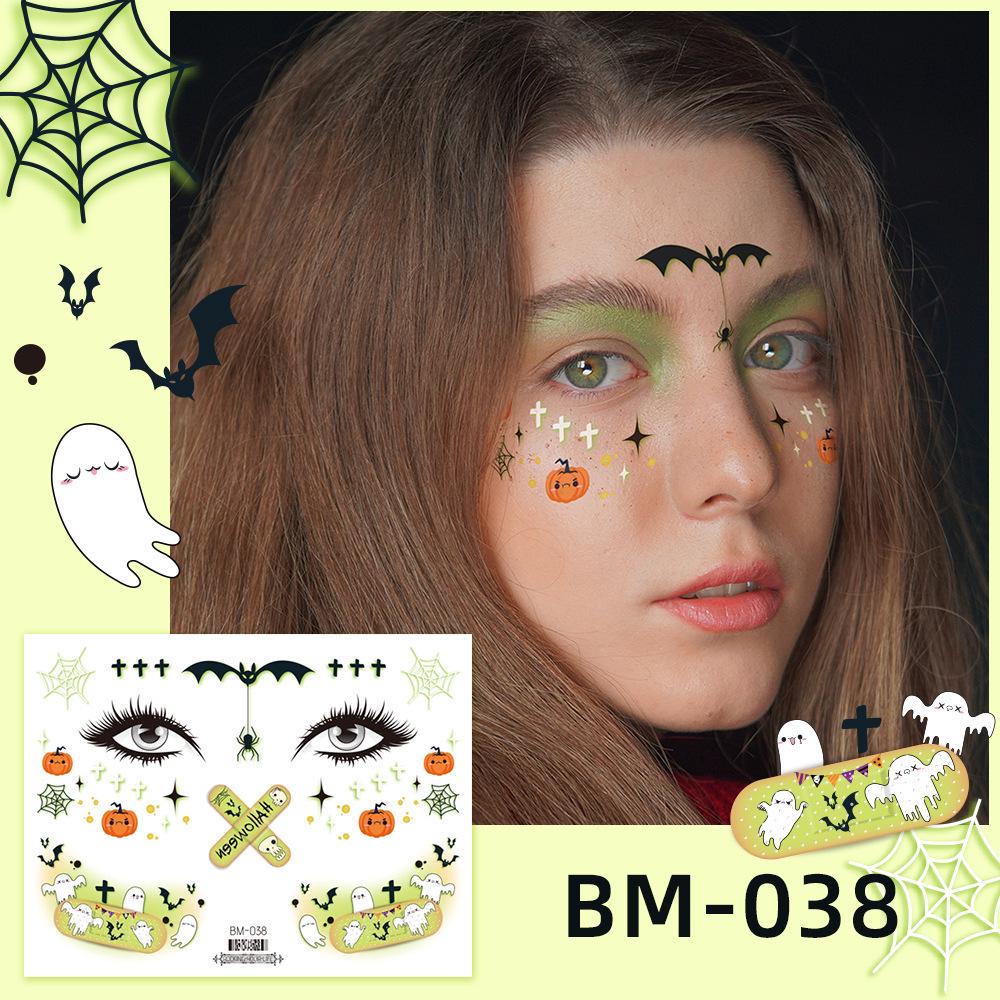 Waterproof Halloween Bat Face Stickers for Kids - Aesthetic Temporary Tattoos