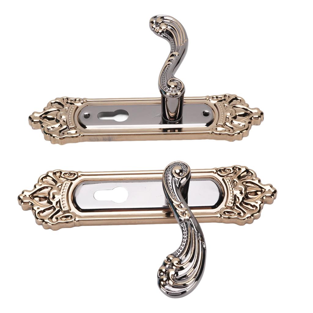 Door Handle Lock Set Aluminum Alloy European Style Universal Quiet Gate Lock for Bedroom Bathroom Office Kitchen