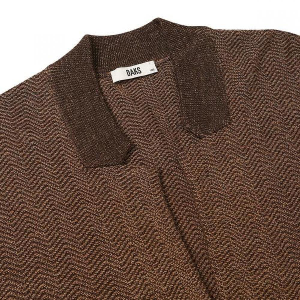 Daks Men Herringbone Pattern Collar Cardigan Dma1swcd101w1
